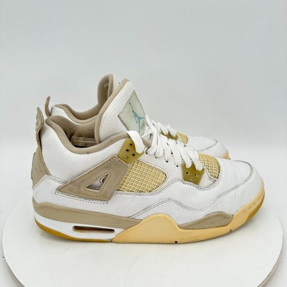 Nike Air Jordan 4 Retro Men Size 7Y Women 8.5 487724-118 Sand Linen Shoes - Picture 4 of 11